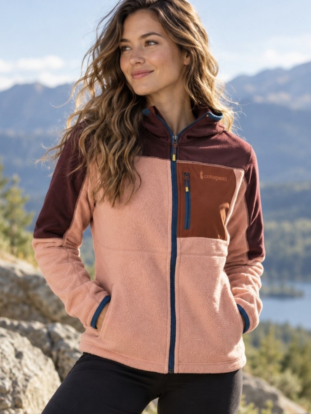 Cotopaxi Abrazo Full Zip Hooded Fleece Jacket Pink Colorblock Sz Small Gorpcore